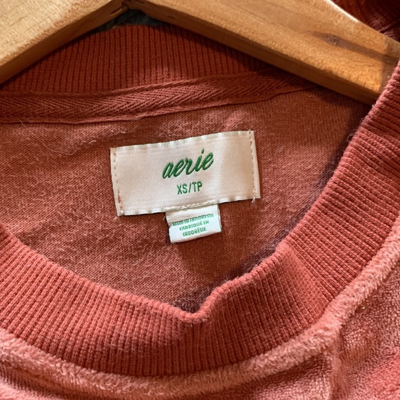 EUC aerie pink velour oversized sweatshirt - Picture 3 of 3